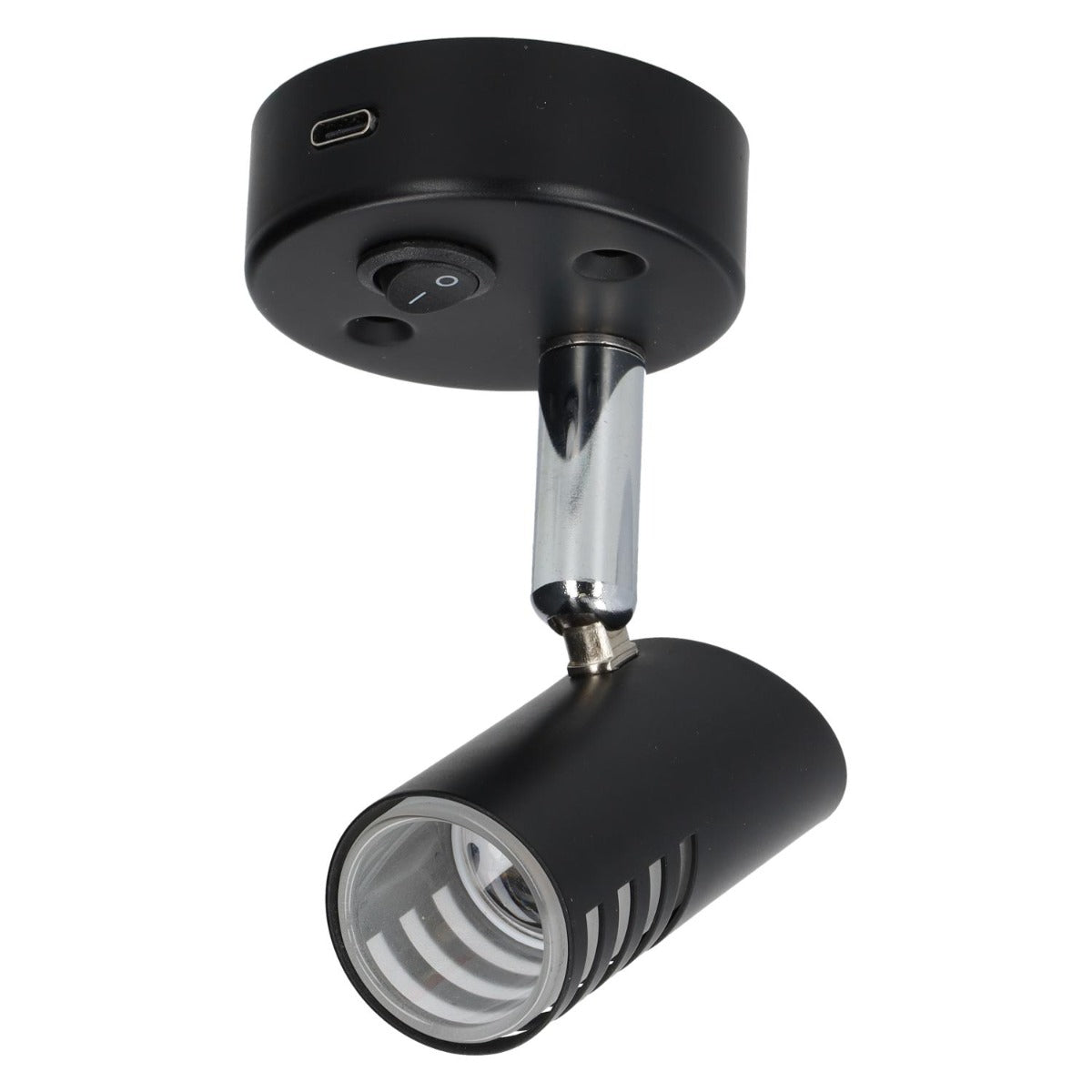 Foco de superficie LED Sao con interruptor y USB-C - negro - sin embalaje de venta