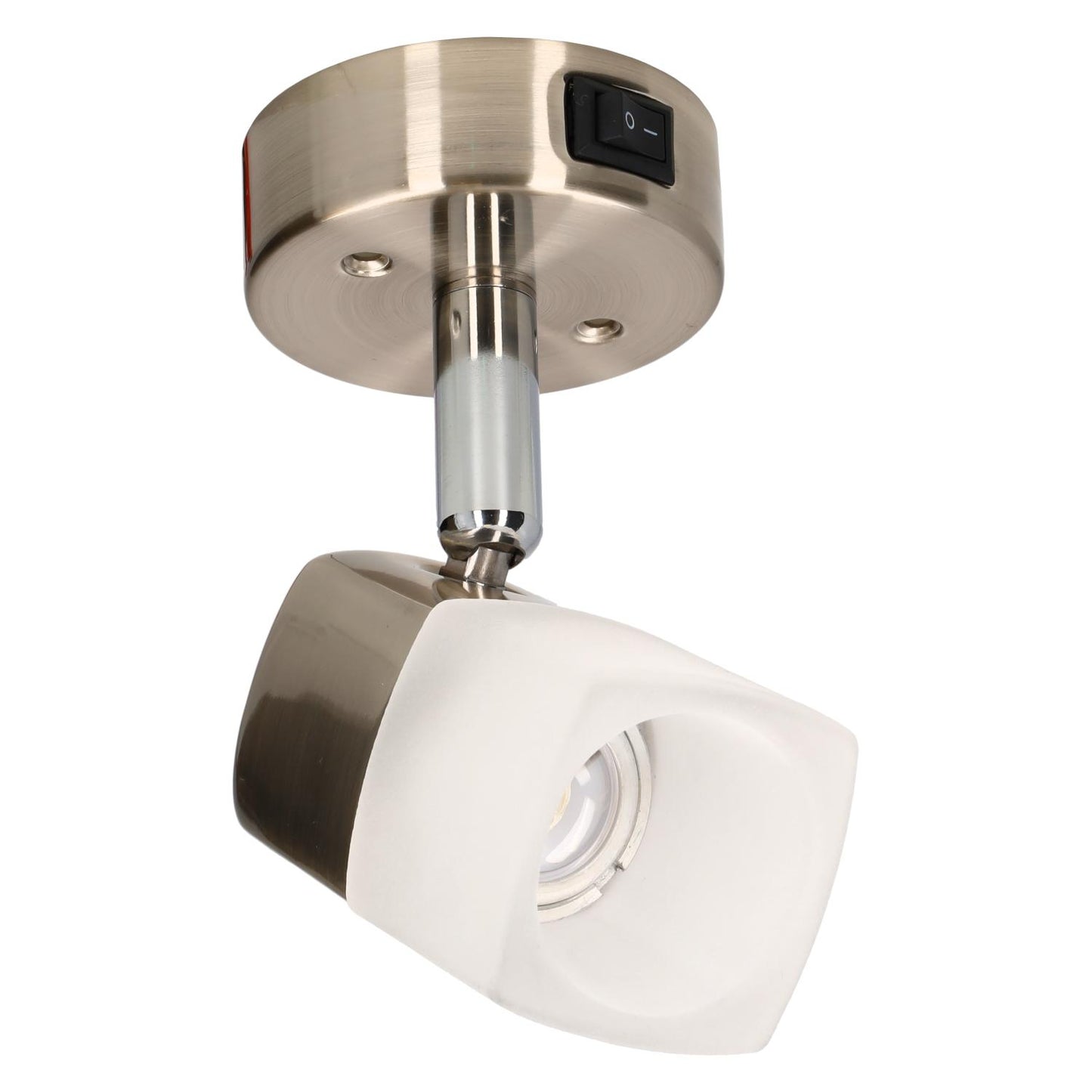 Luna camper en caravan opbouwspot - ece r10 - geborsteld staal met melkglas
