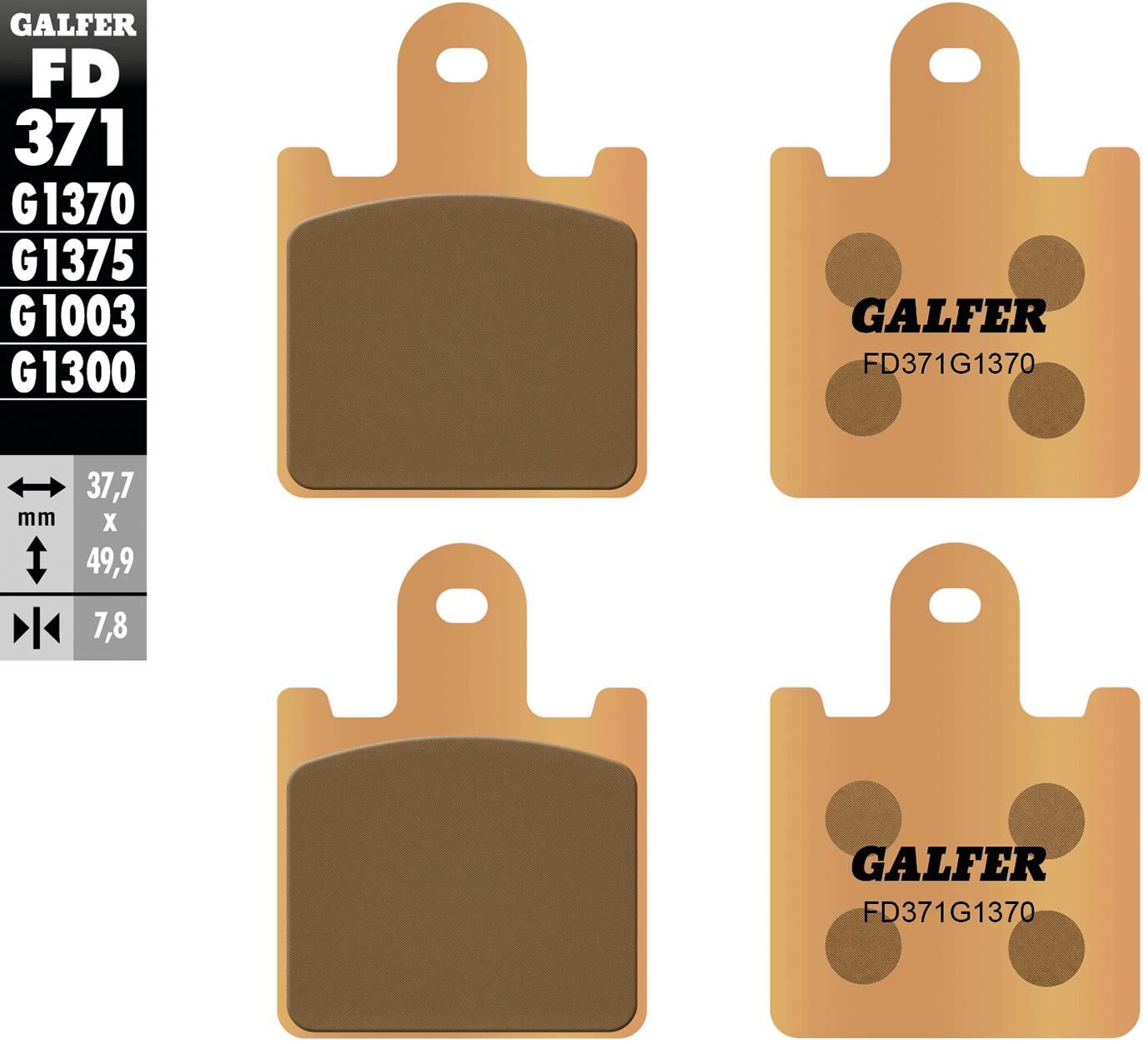 Pastiglie freno Galfer fd371 pastiglia freno fd371 g1370 sint.metal street