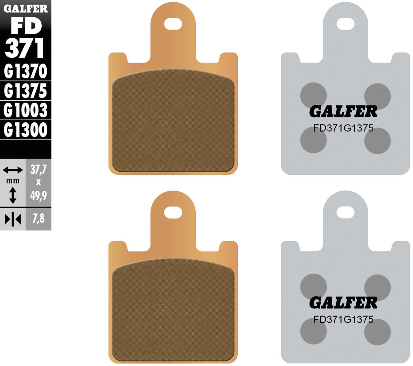 Pastillas de freno Galfer fd371 pastilla de freno fd371 g1375 sint.metal str. sp.