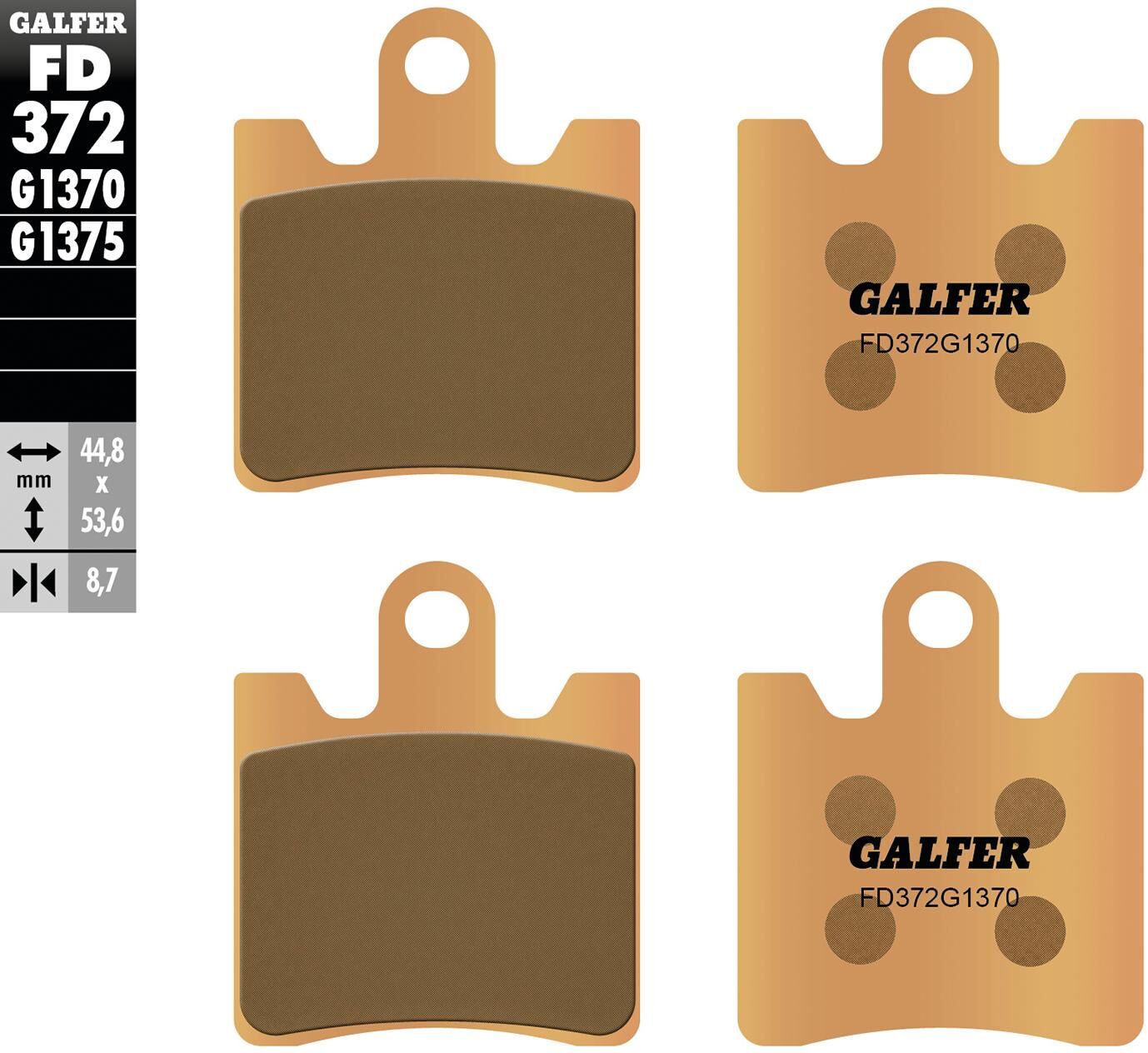 Pastiglie freno Galfer fd372 pastiglia freno fd372 g1370 sint.metal street