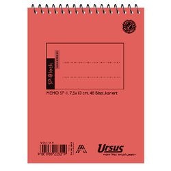 Blocco note Ursus arancione a7 quadretti 96 fogli