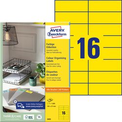 Etichette avery zweckform universali gialle 37 x 105 mm