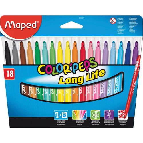 Rotulador maped color'peps mediano 18 surtido