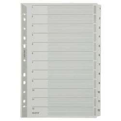 Tabs leitz gris 1 a 12 a4 cartón 160g m²