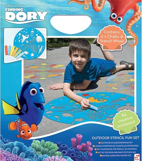 Disney Trova il gesso del marciapiede Dory con grandi modelli da disegnare sulla strada