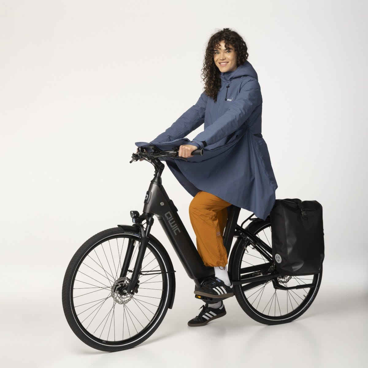 Seq ii impermeable de invierno urbano al aire libre señoras denim azul