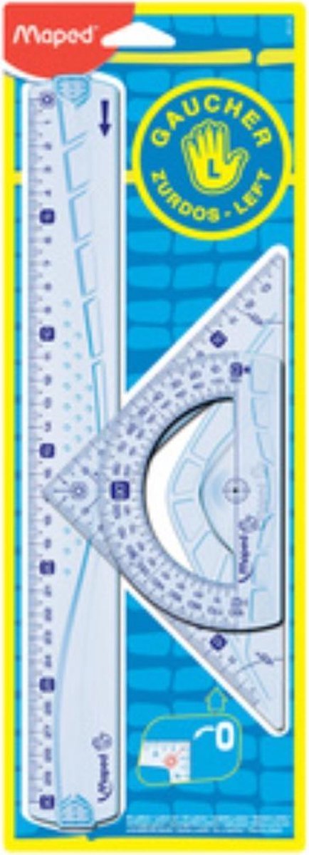 Kit geometrico da ufficio Maped 30 cm 3 pezzi per mancini