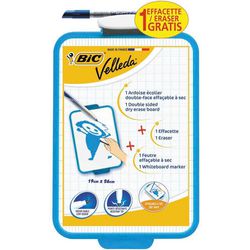 Pizarra blanca velleda bic doble cara incl. rotulador 19x26 azul