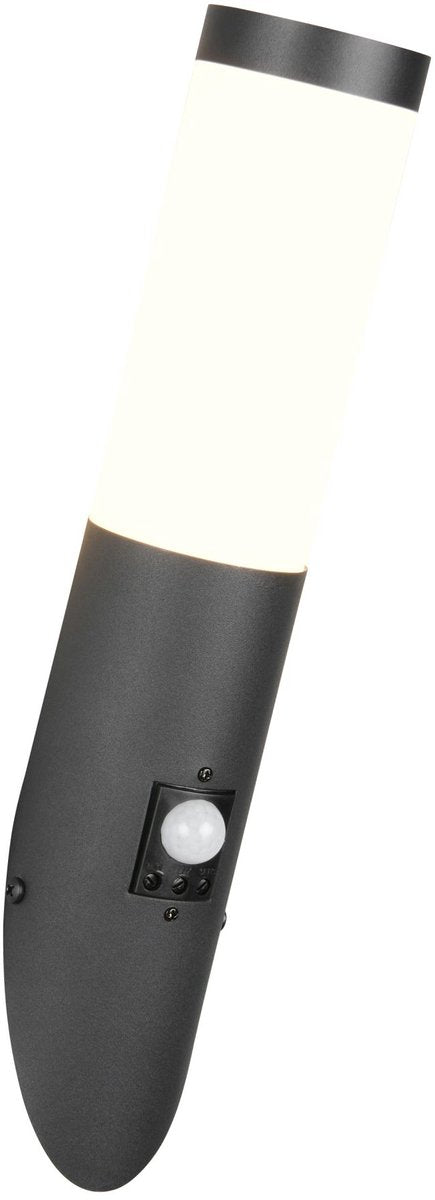 Trio to - wandlamp - zwart mat - excl. 1x e27 4,9 w - bewegingssensor - wandmontage - buitenverlichting - ip44