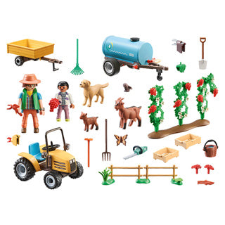 Playmobil My Life Tractor con rimorchio e serbatoio dell'acqua 71442