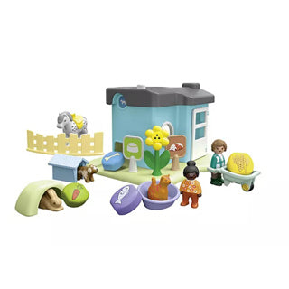 Playmobil 1.2.3. Pensione animale con alimentazione 71690