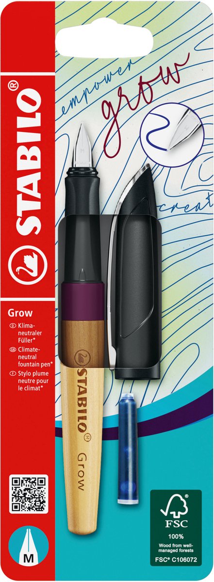 Pluma estilográfica Stabilo grow, rojo ciruela cereza