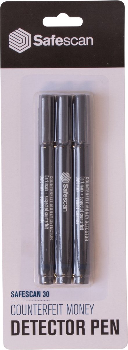 Safescan valsgeld detectiepen 30 grijs blister à 3 stuks