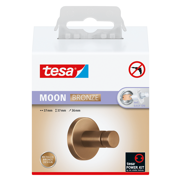Tesa 1072314 - porta asciugamani bronzo lunare | 2 pezzi
