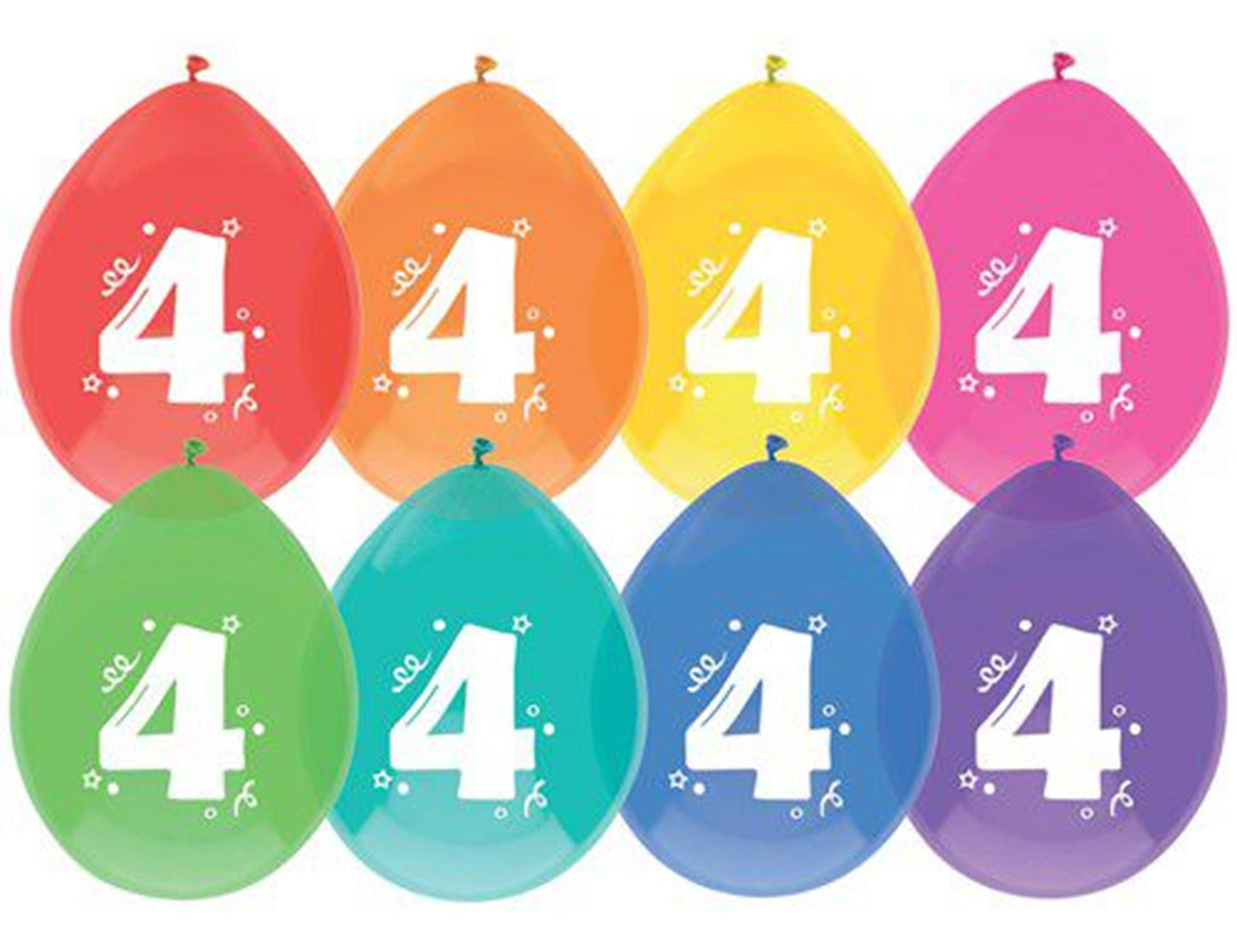 Palloncini Haza 4 anni, confezione da 8 pezzi
