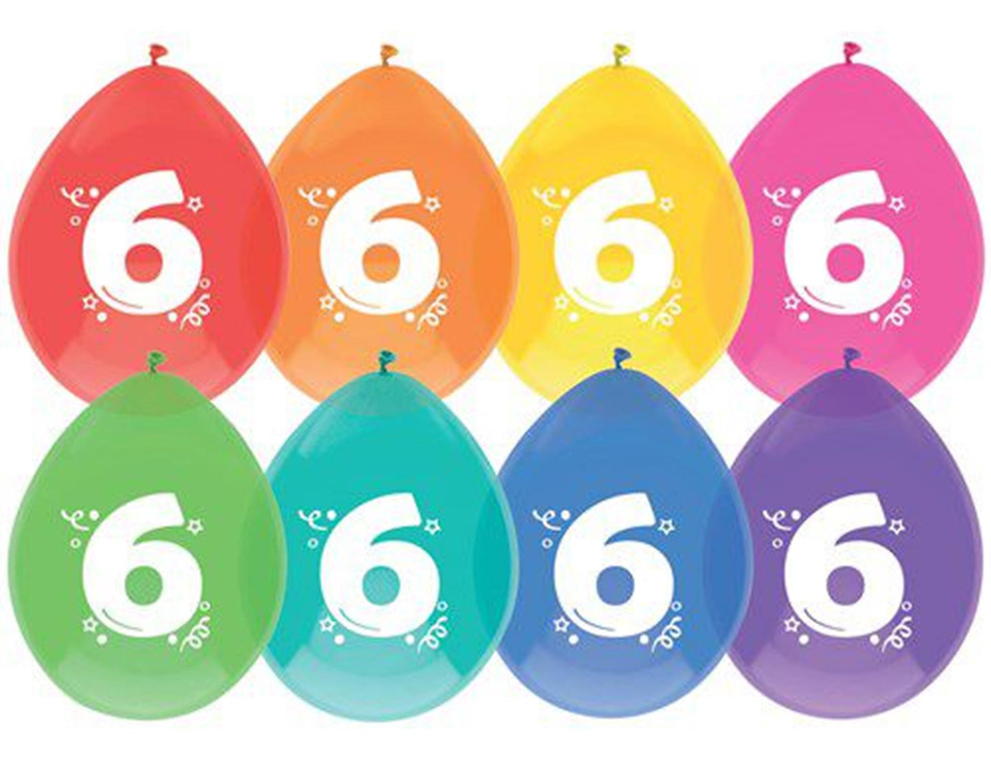 Globos Haza 6 años, paquete de 8 piezas.