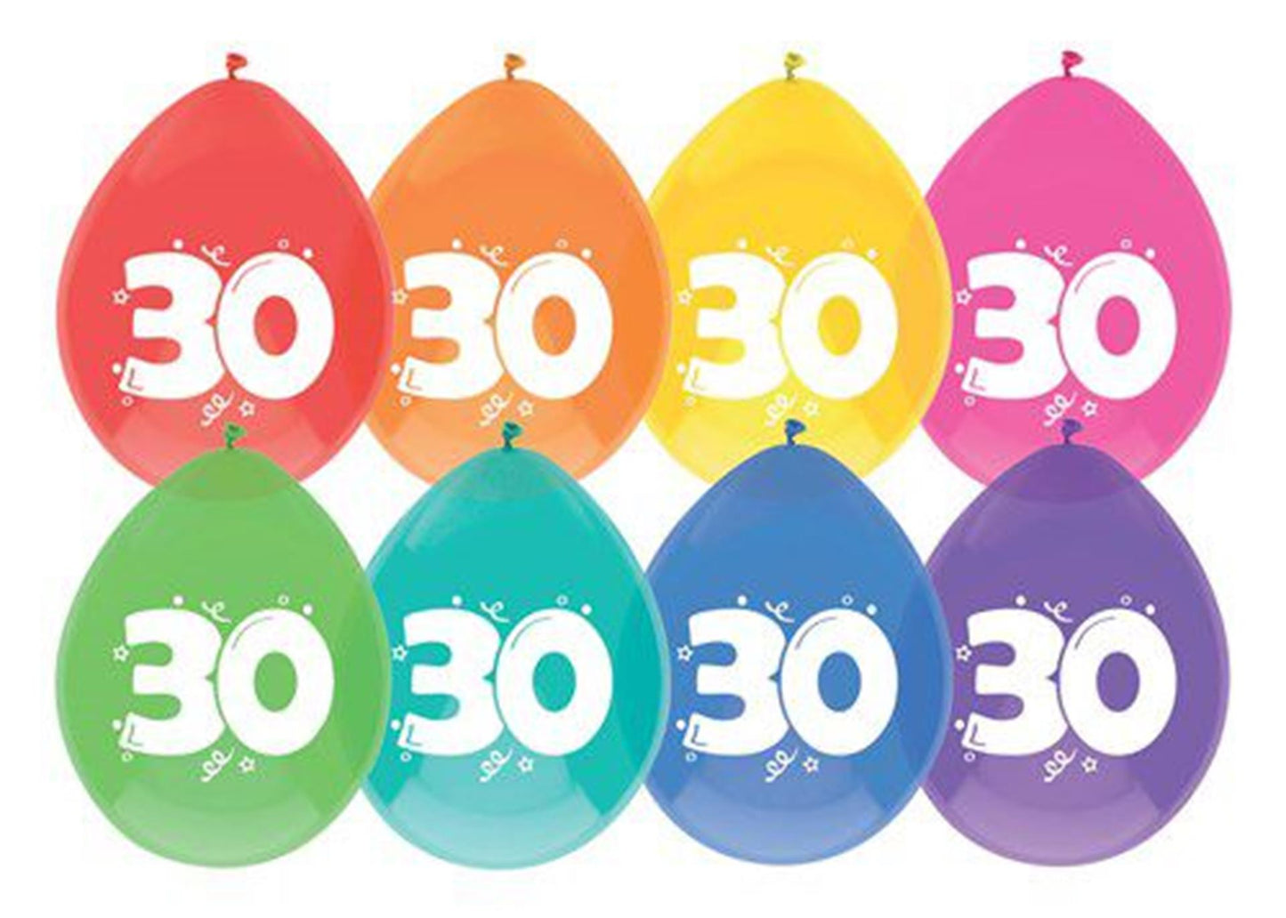 Palloncini Haza 30 anni, confezione da 8 pezzi