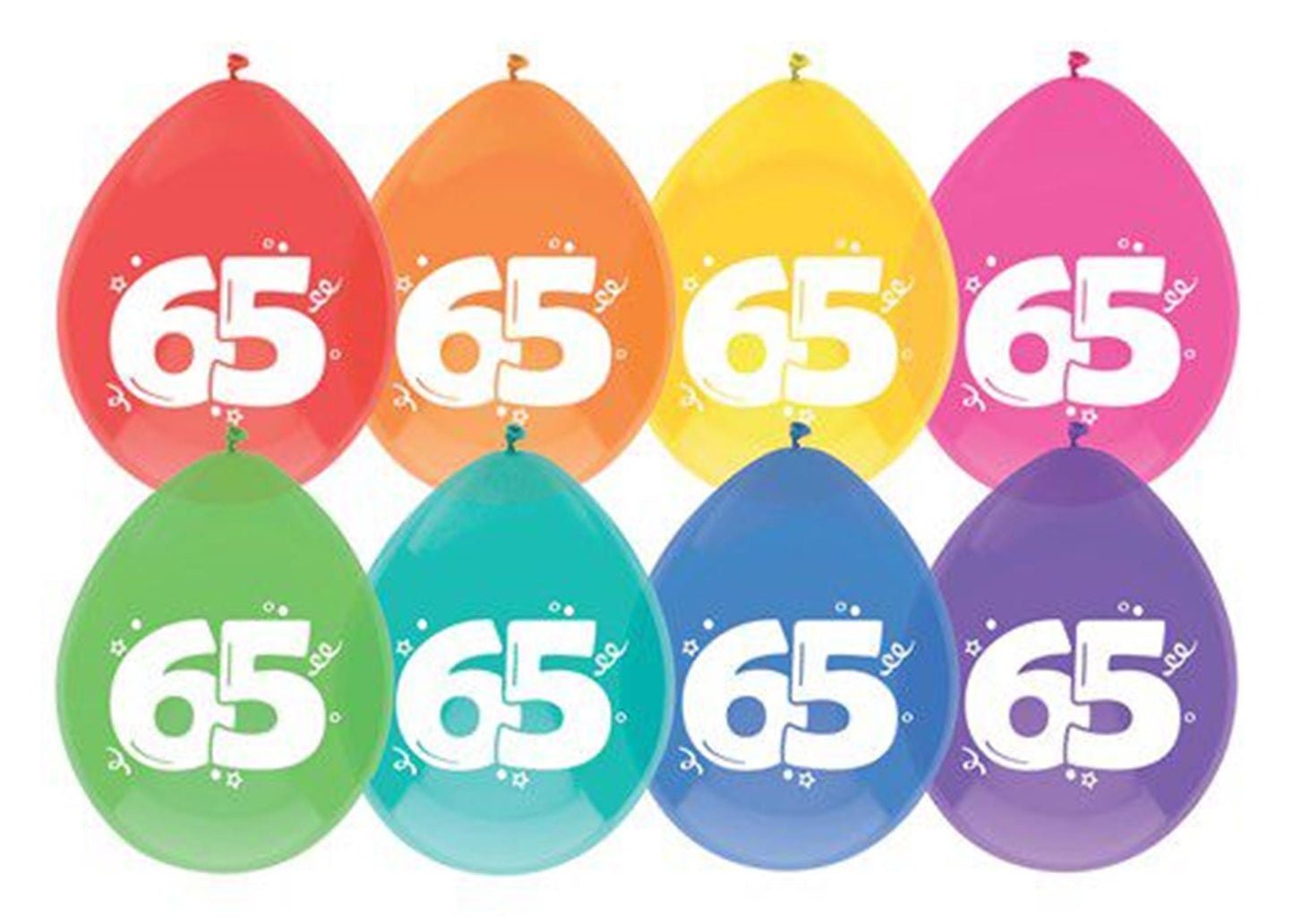 Globos Haza 65 años, paquete de 8 piezas.