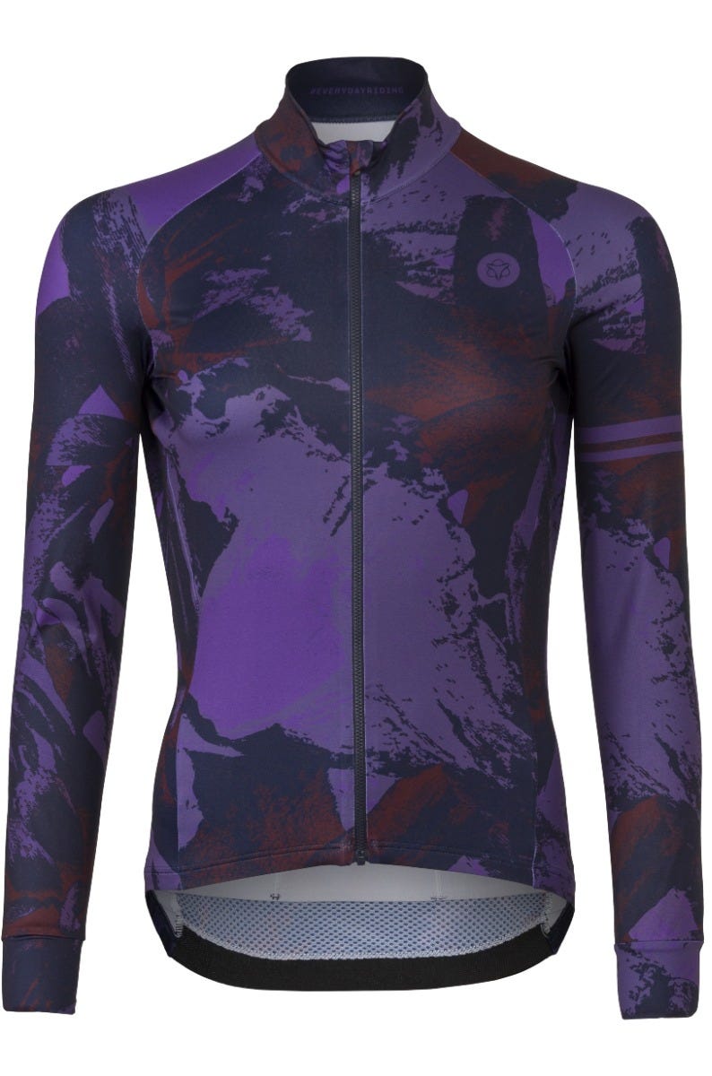 Maglia da ciclismo Flower a maniche lunghe da donna