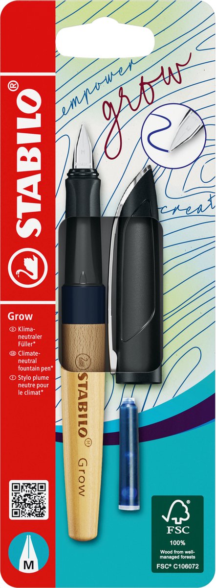 Pluma estilográfica Stabilo grow, haya azul arándano