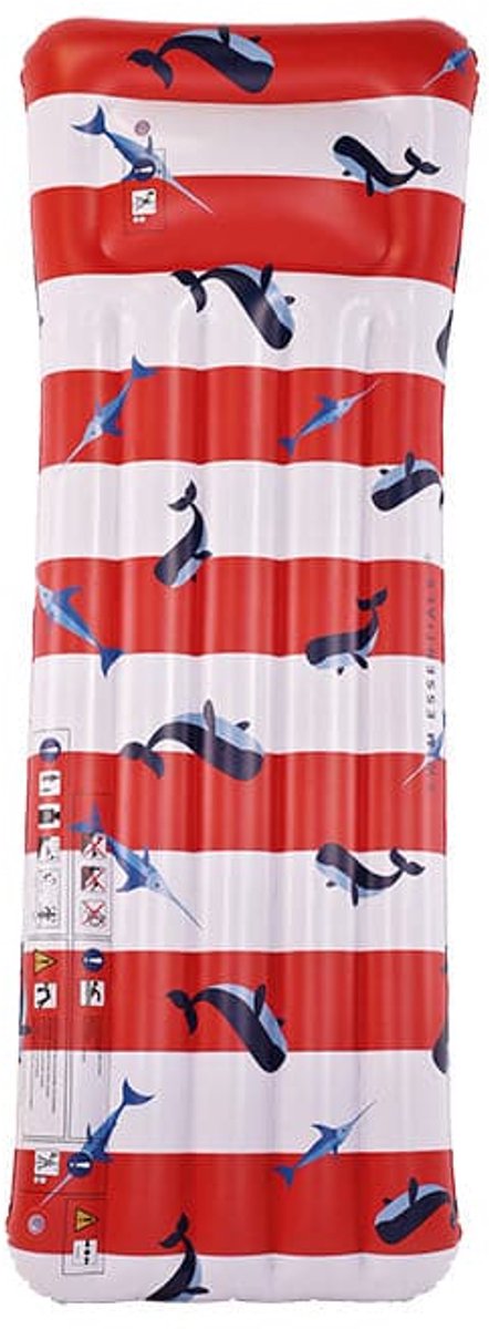 Stripette oceaniche | letto d'aria di lusso bianco rosso