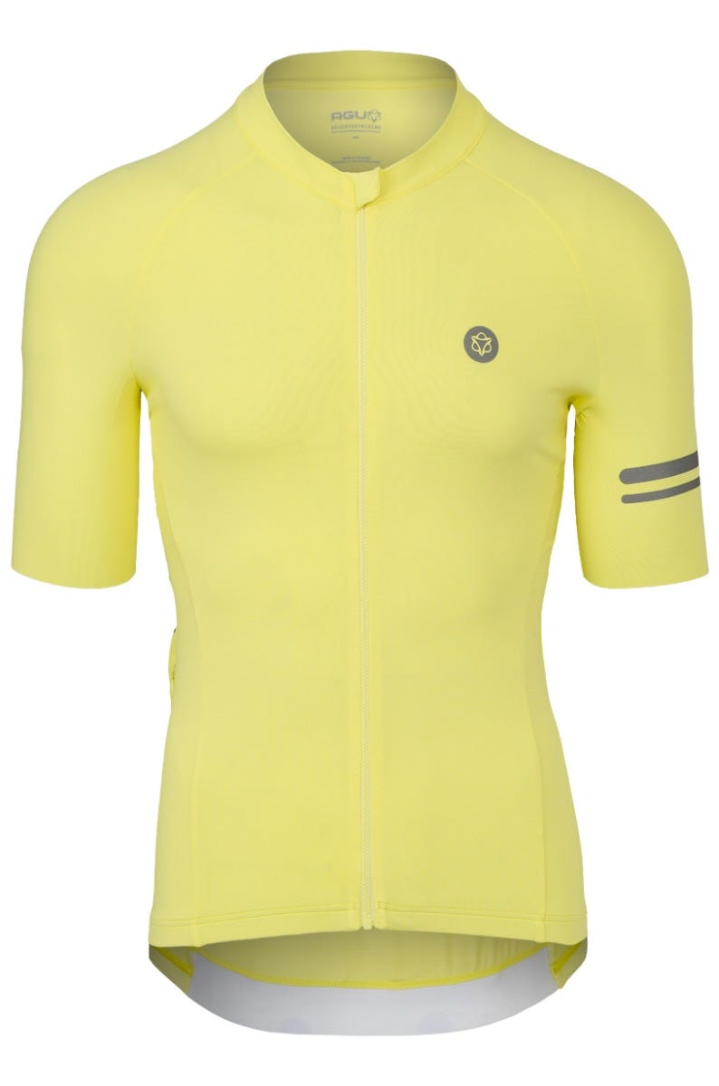 Solid cycling shirt performance men's yellowtail