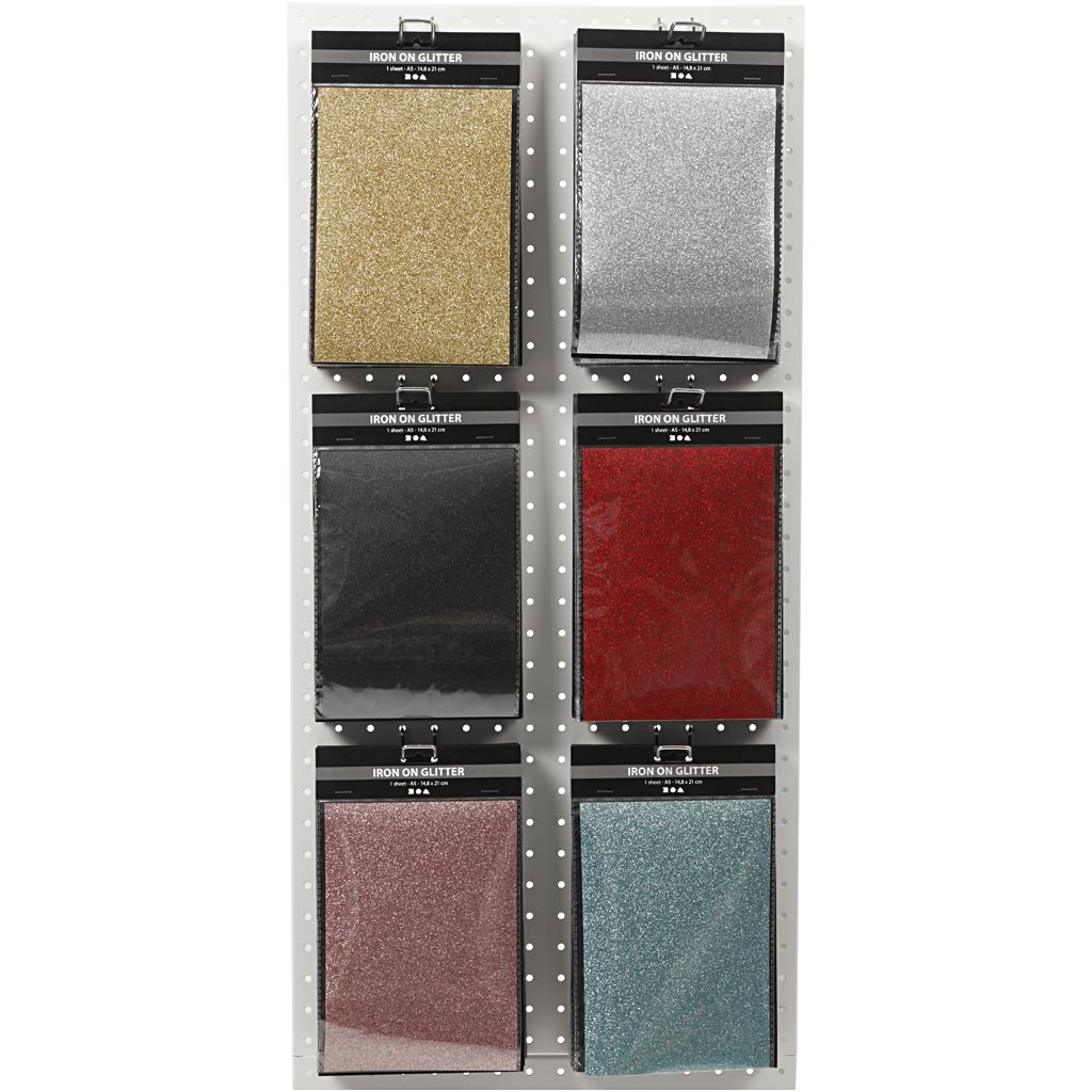 Creativ company lámina termoadhesiva, hoja 148x210 mm, purpurina, varios colores, 6x10 hojas 1 caja