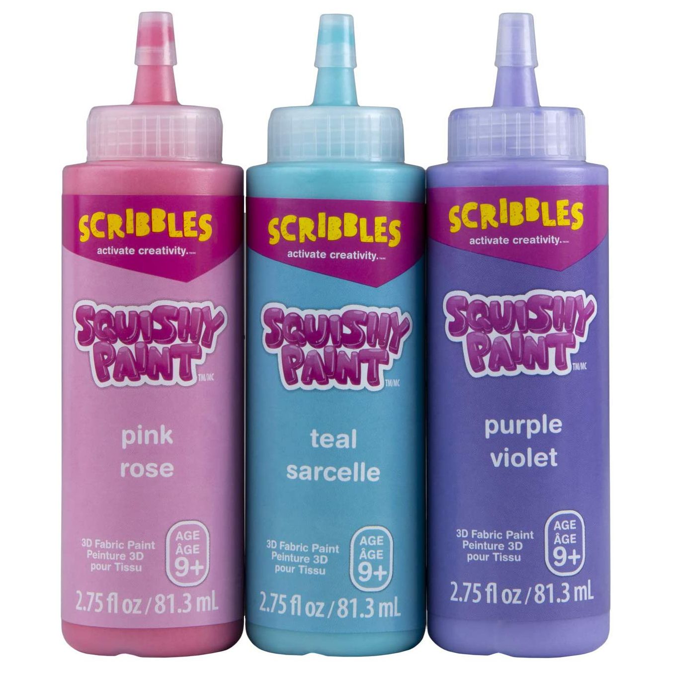 Scarabocchi • pittura tessile 3D squishy 81,3 ml unicorno 3 pezzi