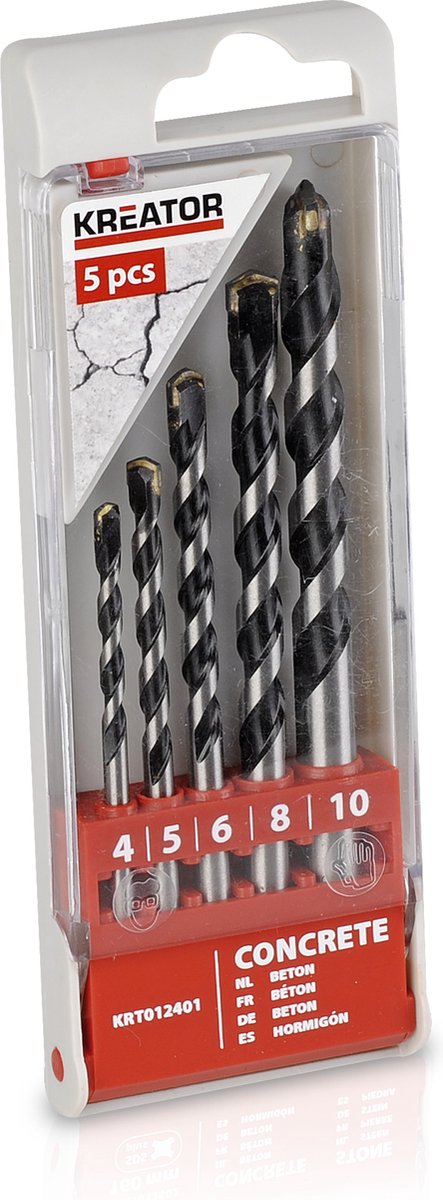 Kreator - accessories - krt012401 - betonborenset - ø 4-10mm - 5 st.