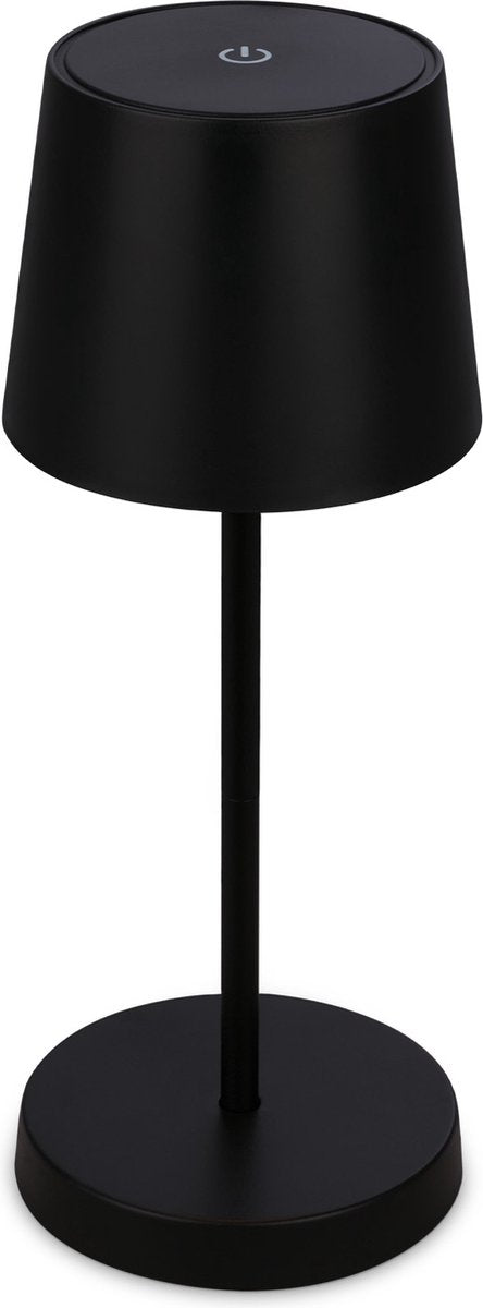 Briloner - lámpara de mesa recargable - lámpara inalámbrica - regulable - con batería - USB-C - 2,6W - IP44 - interior exterior - negro - 26 x 10,5cm