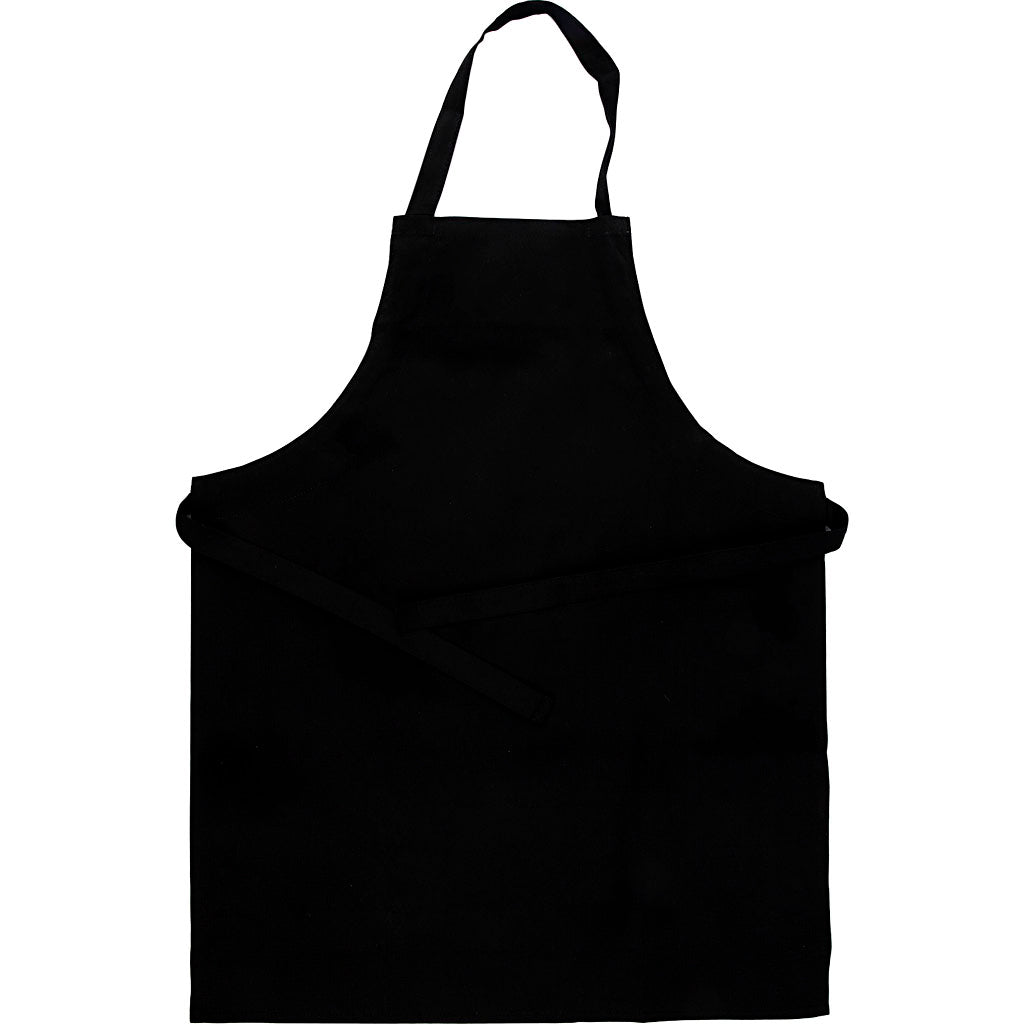 Delantal de empresa Creativ, largo: 70 cm, ancho: 55 cm, talla 7-12 años, 210 gr, negro, 1 unidad