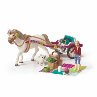 Schleich horse club play figure set - carriage for horse show - children's toys for boys and girls - 5 to 12 years - 33 parts - 42467