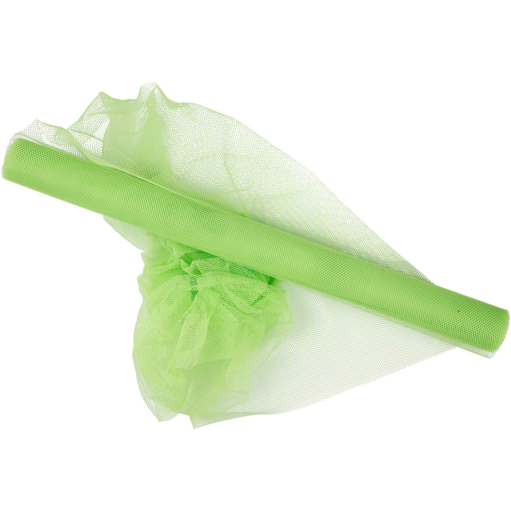Creativ company tul, ancho: 50 cm, verde neón, 5 m 1 rollo