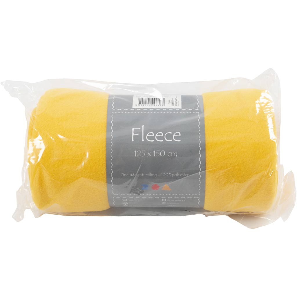 Felpa Creative Company, lunghezza: 125 cm, larghezza: 150 cm, 200 g, giallo, 1 pezzo