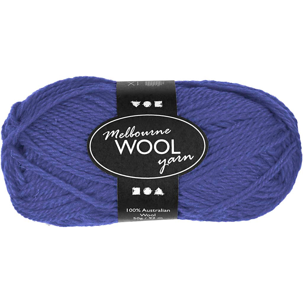 Filato di lana melbourne della Creativ Company, l: 92 m, blu, 50 g 1 gomitolo