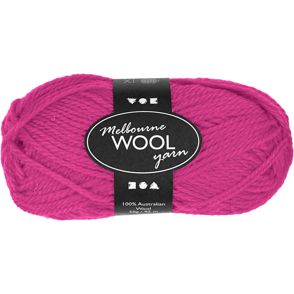Filato di lana melbourne della Creativ Company, l: 92 m, rosa neon, 50 g 1 gomitolo
