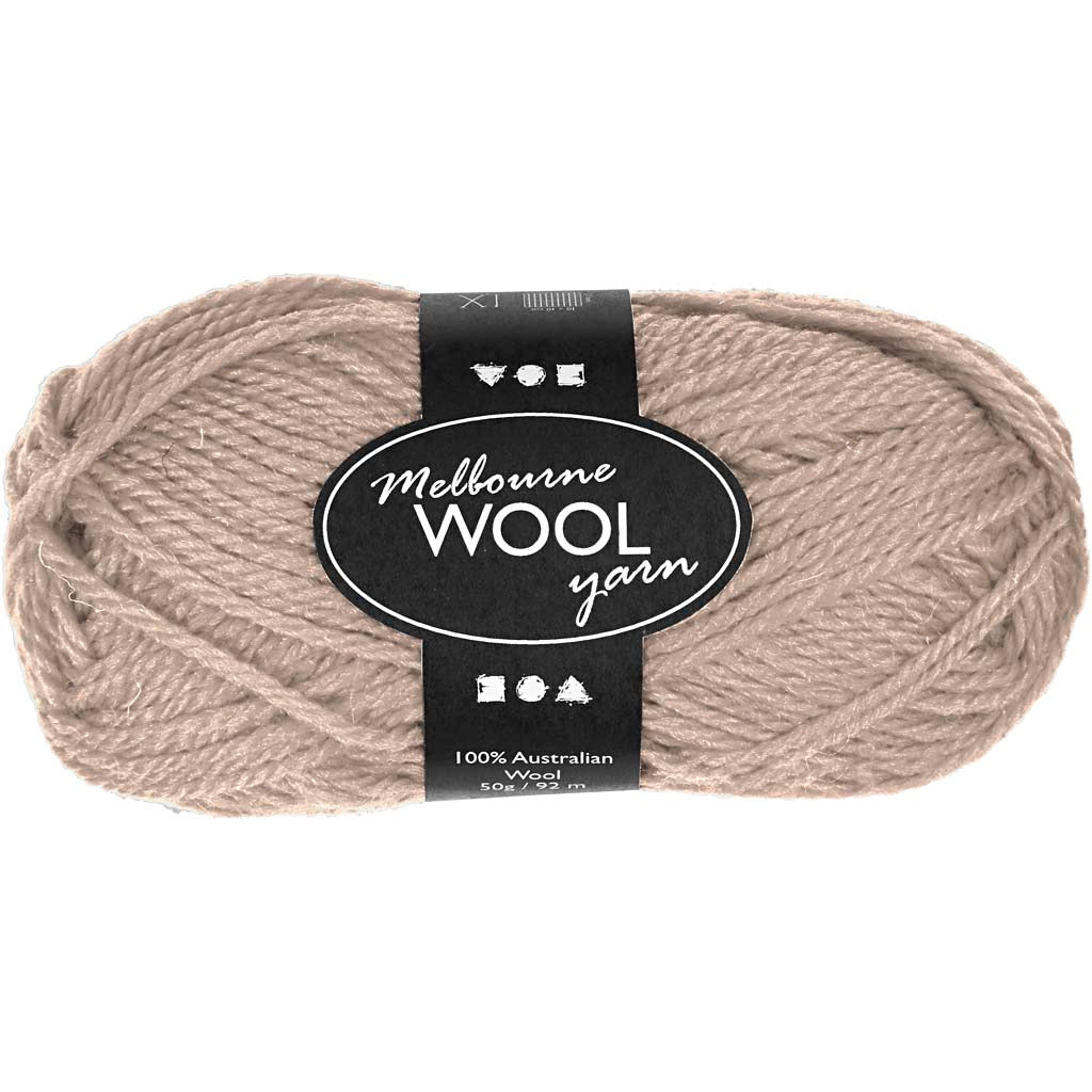 Creativ company hilo de lana melbourne, largo: 92 m, beige, 50 g 1 ovillo