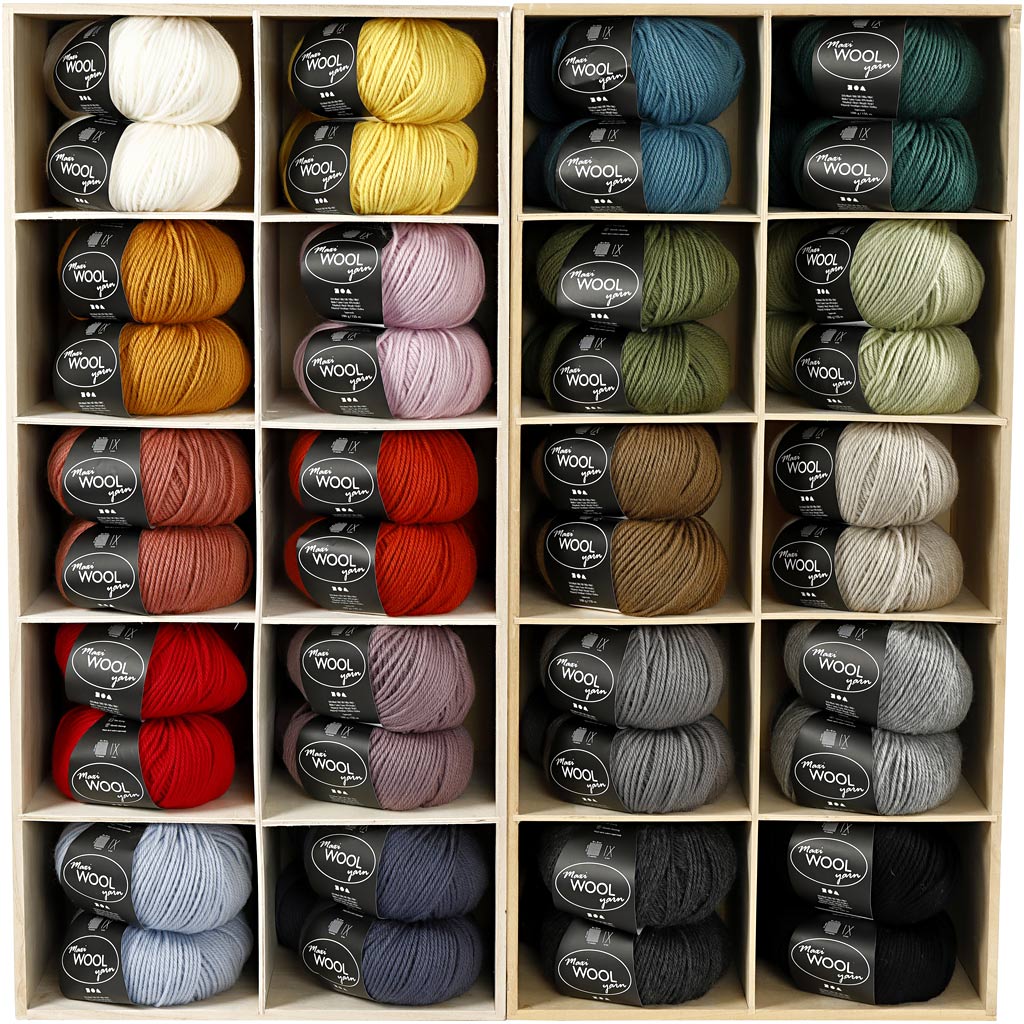 Hilo de lana Creativ company, l: 125 m, varios colores, ovillo 20x10 1 caja