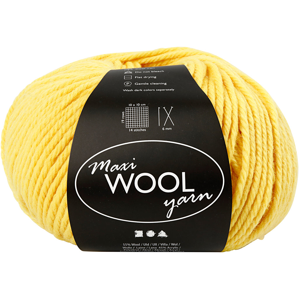 Filato di lana Creative Company, l: 125 m, giallo, 100 g 1 gomitolo