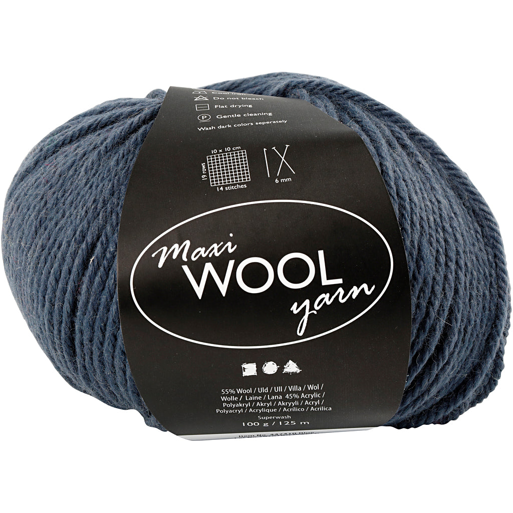 Hilo de lana Creativ company, l: 125 m, azul, 100 g 1 ovillo