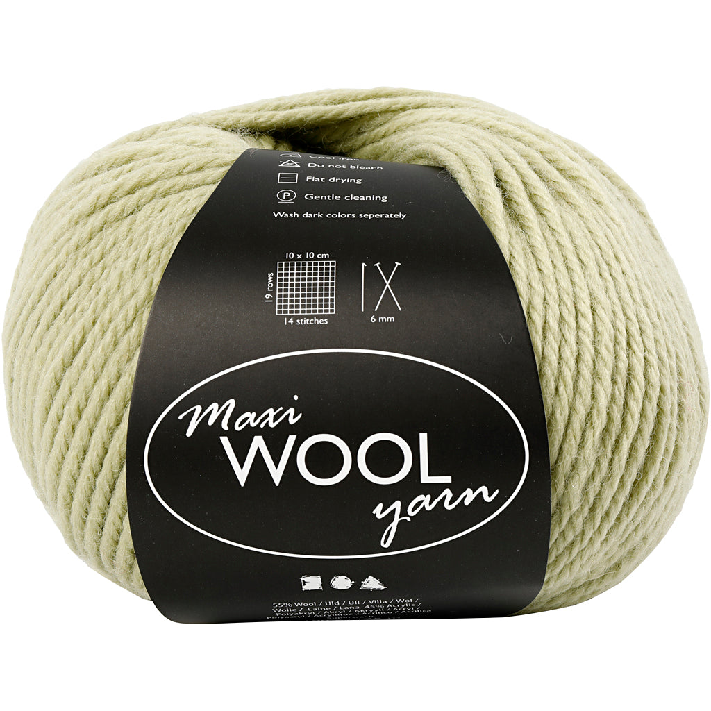 Hilo de lana Creativ company, l: 125 m, verde claro, 100 g 1 ovillo