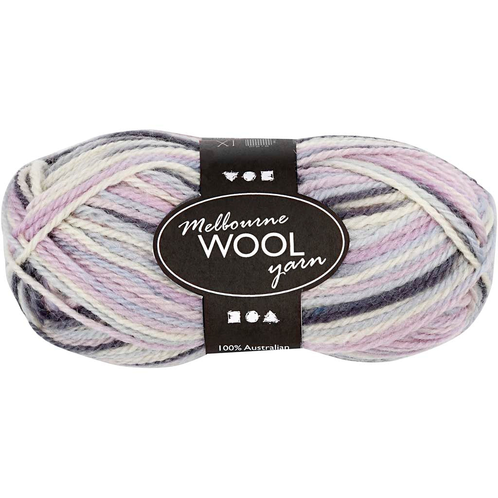 Creativ company hilo de lana melbourne, largo: 92 m, violeta pastel, 50 g 1 ovillo