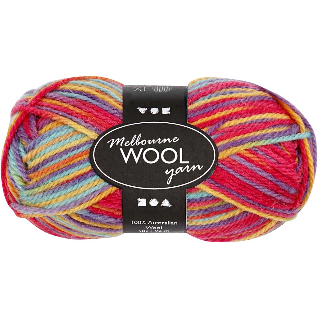 Creativ company hilo de lana melbourne, largo: 92 m, multicolor, 50 g 1 ovillo