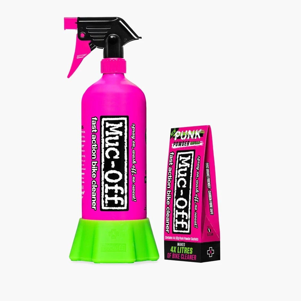 Pacchetto bottiglia Muc-off for life + confezione da 4 polvere punk