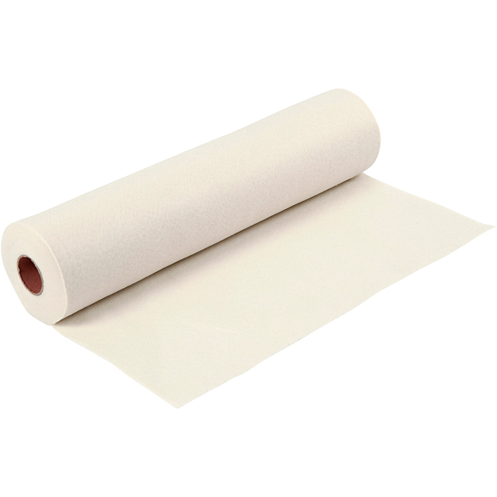 Fieltro hobby Creativ company, ancho: 45 cm, grosor 1,5-2 mm, 180-200 gr, blanquecino, 5 m 1 rollo