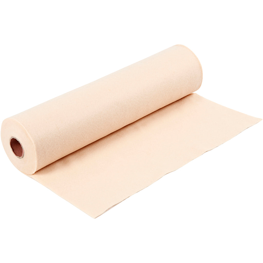 Feltro hobby Creative Company, l: 45 cm, spessore 1,5-2 mm, 180-200 g, beige chiaro, 5 m 1 rotolo