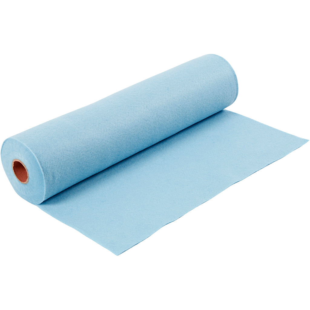 Feltro hobby Creative Company, l: 45 cm, spess. 1,5-2 mm, 180-200 g, azzurro, 5 m 1 rotolo