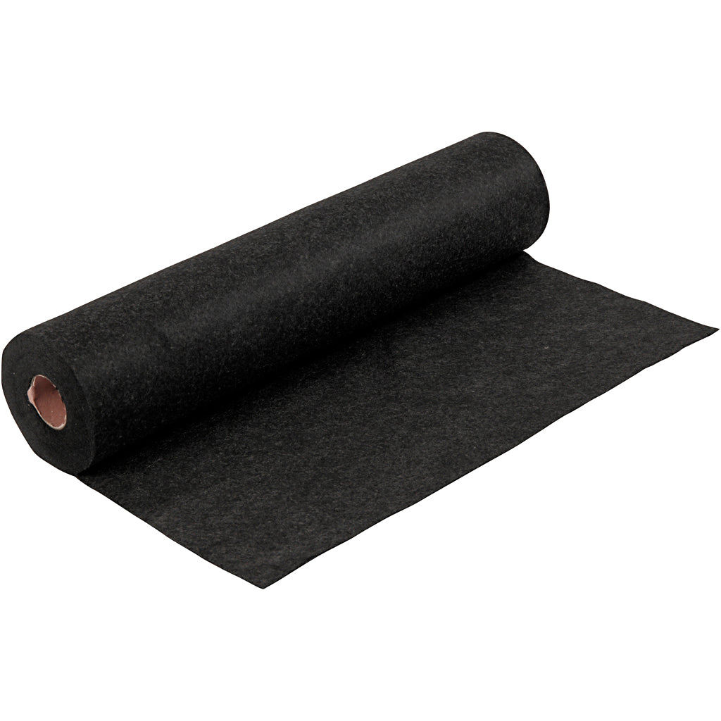 Feltro hobby Creative Company, L: 45 cm, spessore 1,5-2 mm, mélange, 180-200 gr, nero, 5 m 1 rotolo
