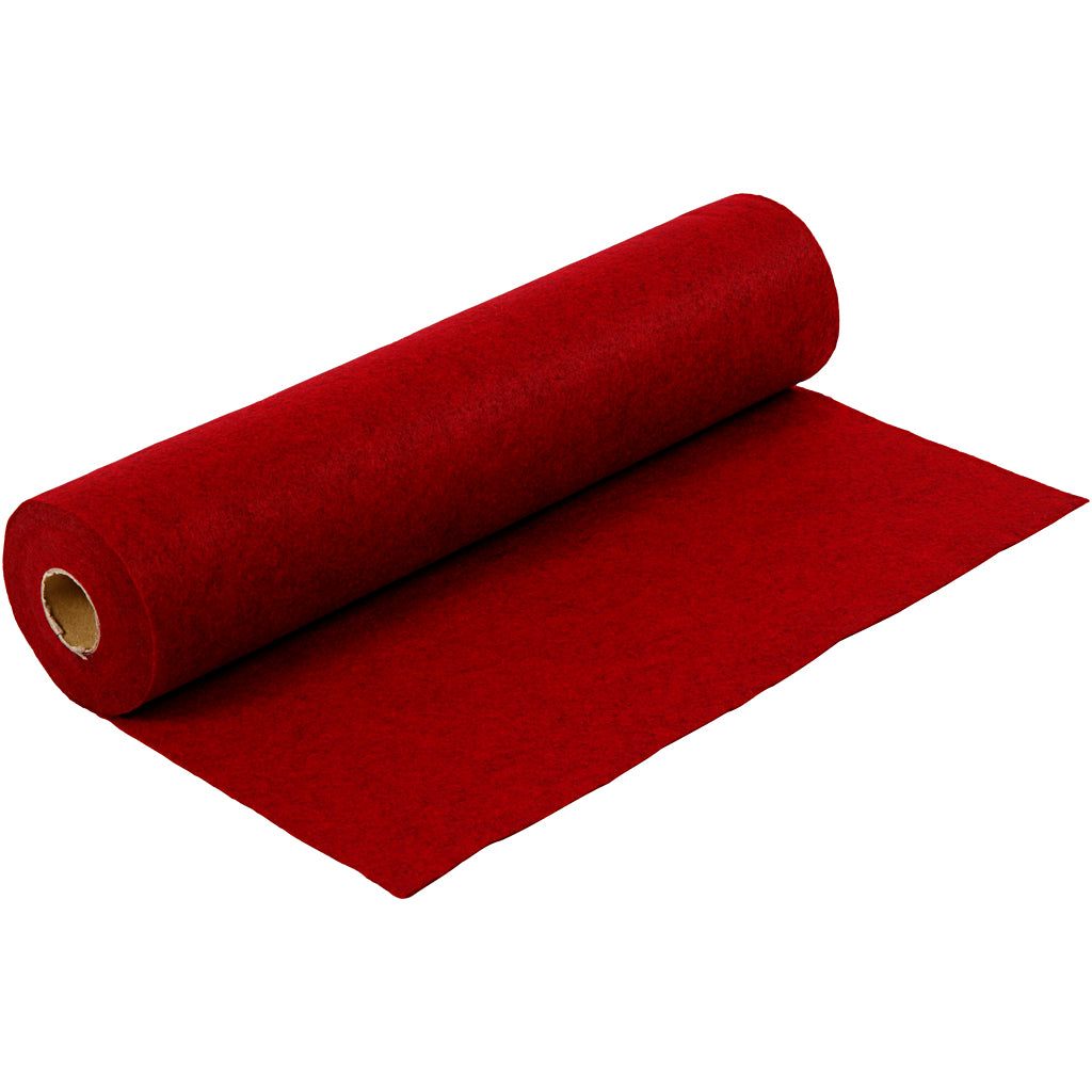 Fieltro Hobby Creativ Company, A: 45 cm, grosor 1,5-2 mm, jaspeado, 180-200 gr, rojo, 5 m, 1 rollo